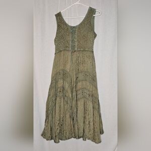 Scully Lace Up Dress Custom Hand Dyed Green And Teal Sz L